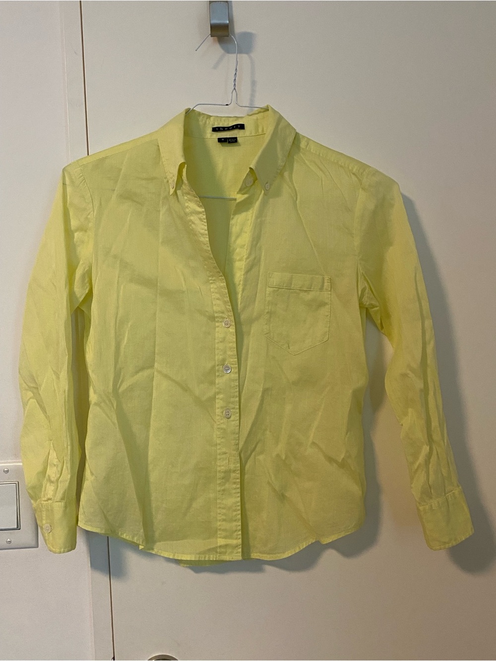 Theory Women’s Pale Yellow Tailored Button-Down Shirt